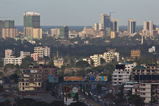 Dar es Salaam, Tanzania, is an example of rapid urbanization in Africa. Photo by Andrew Moore, via Flickr CC. 